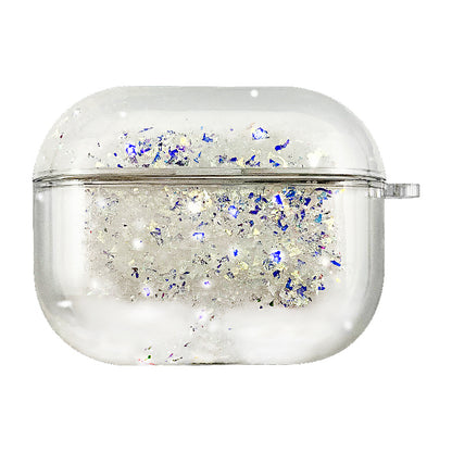 For Apple AirPods Pro Stylish Glittering Powder Quicksand Clear Based PC Full Protection Cover Case