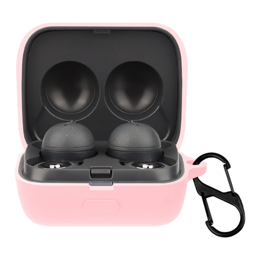 For Sony LinkBuds Earphone Silicone Case Solid Color Earbuds Charging Box Protective Cover with Buckle