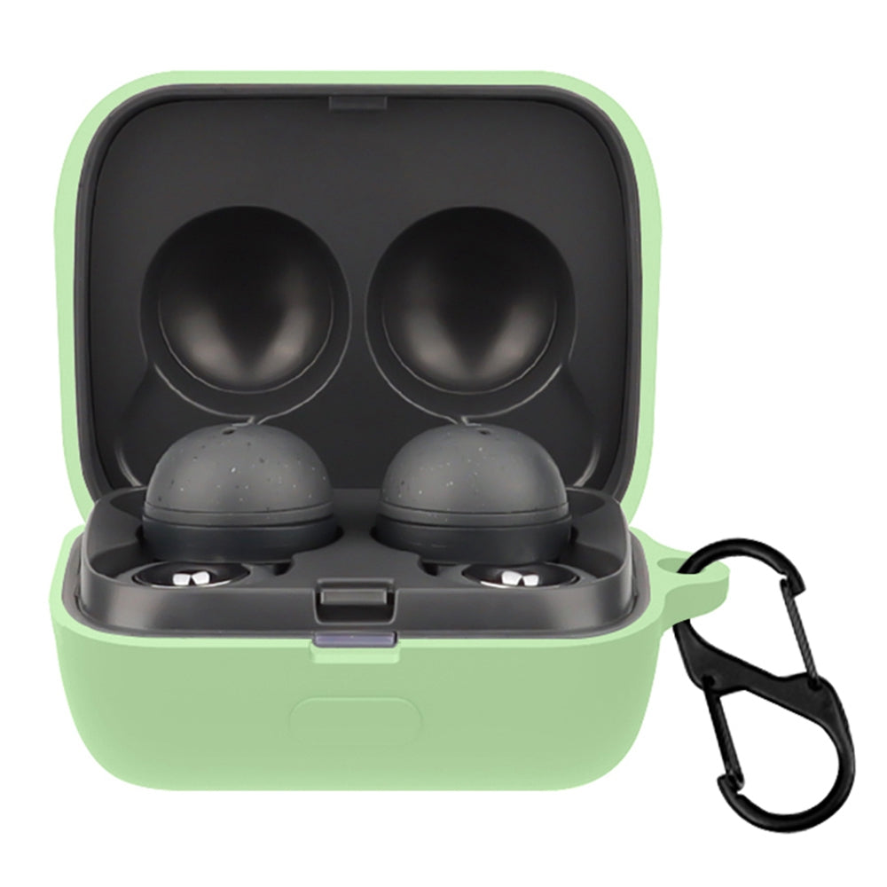 For Sony LinkBuds Earphone Silicone Case Solid Color Earbuds Charging Box Protective Cover with Buckle