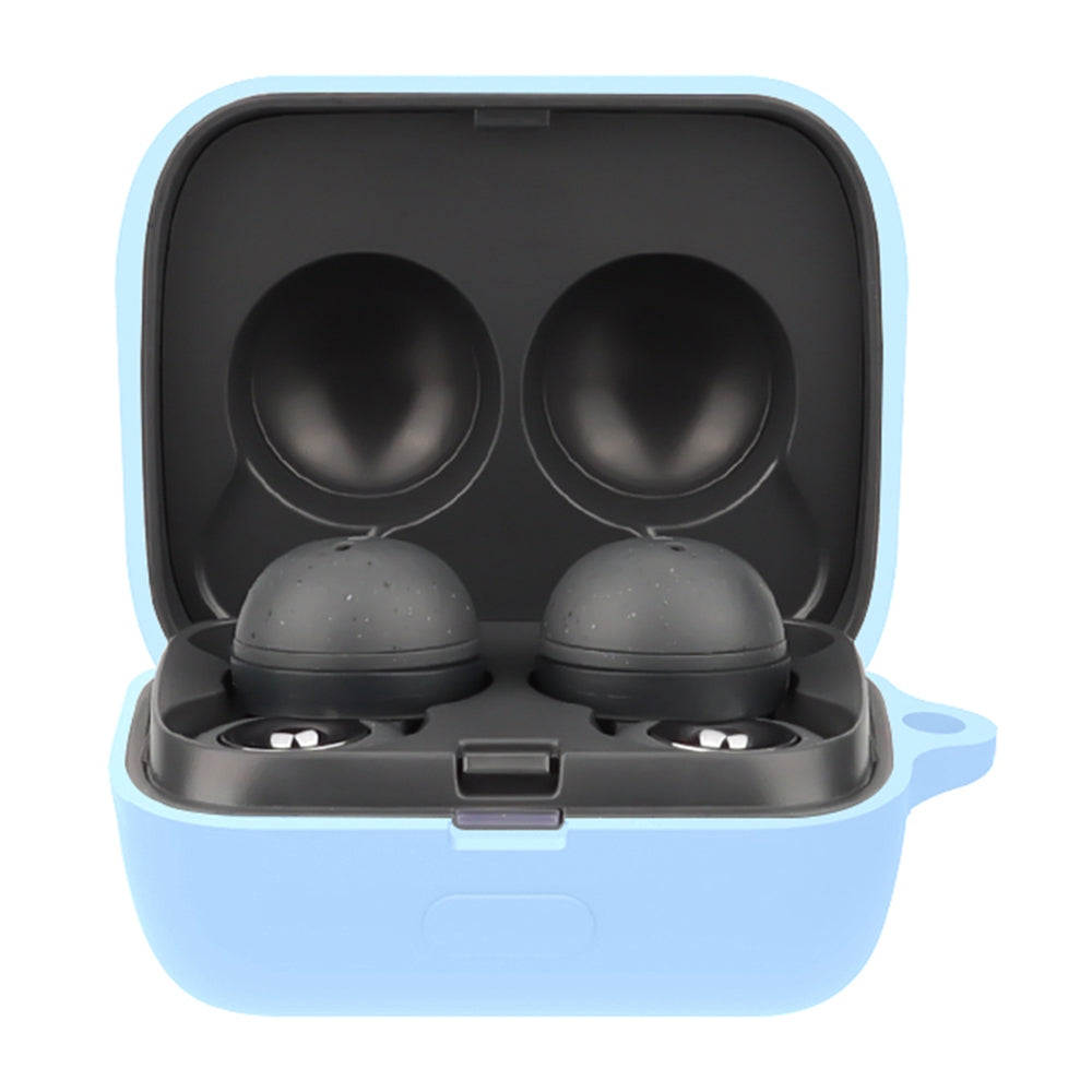 For Sony LinkBuds Earphone Silicone Case Solid Color Earbuds Charging Box Protective Cover with Buckle