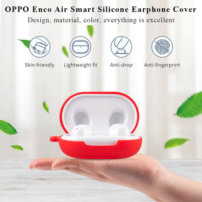 For OPPO Enco Air Protective Case Portable Earbuds Protector Shockproof Anti-fingerprint Soft Silicone Case with Buckle