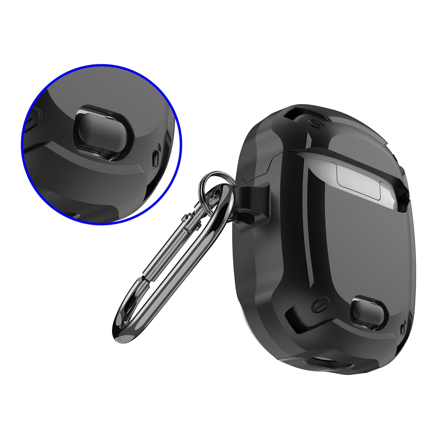 For Google Pixel Buds 2 Snap-on Lid Design Wireless Earphone Protective Case Anti-drop Shell with Hanging Buckle