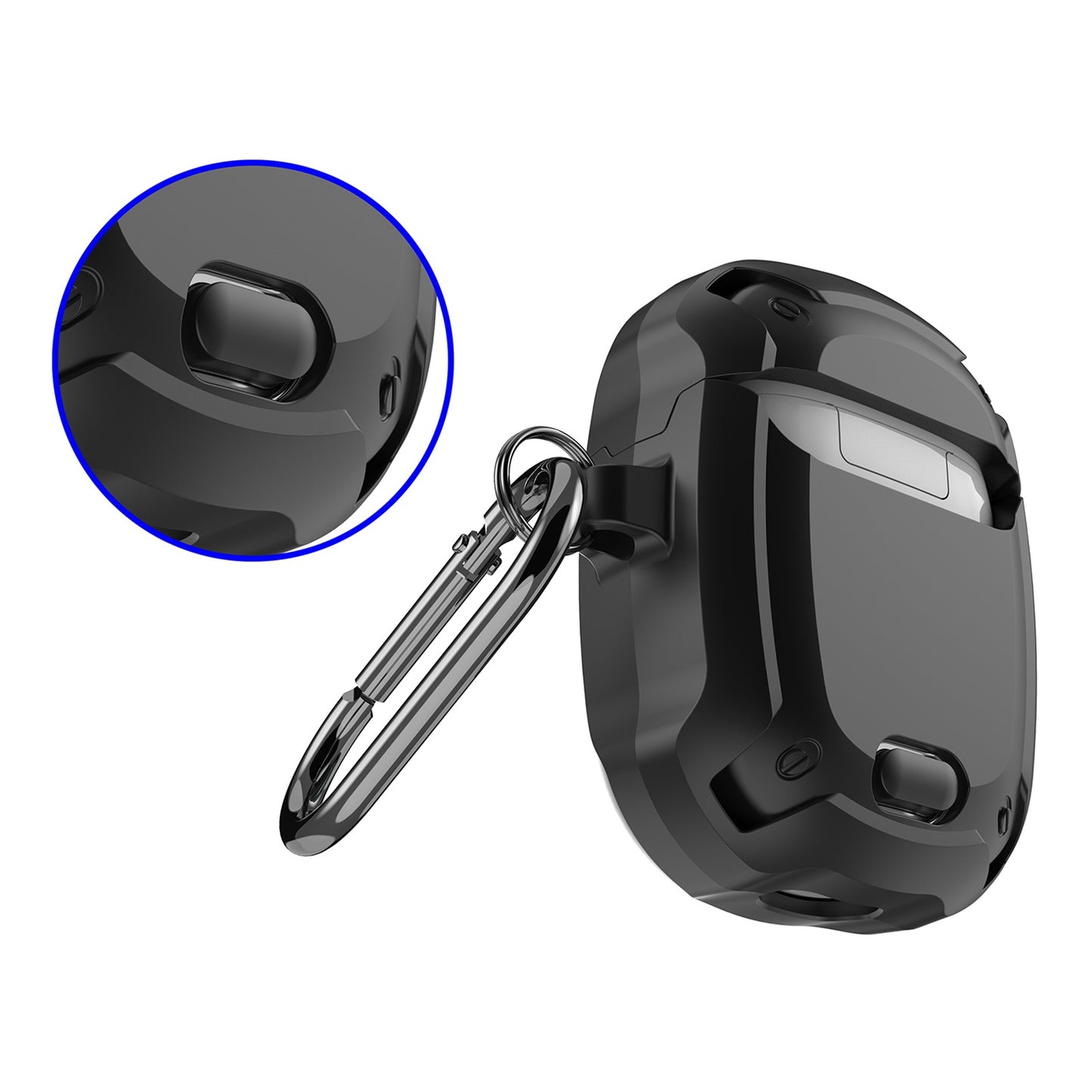 For Google Pixel Buds 2 Snap-on Lid Design Wireless Earphone Protective Case Anti-drop Shell with Hanging Buckle