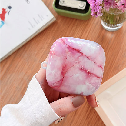 For Beats Fit Pro Bluetooth Earphone Hard PC Protective Case Marble Pattern Anti-drop Dustproof Cover