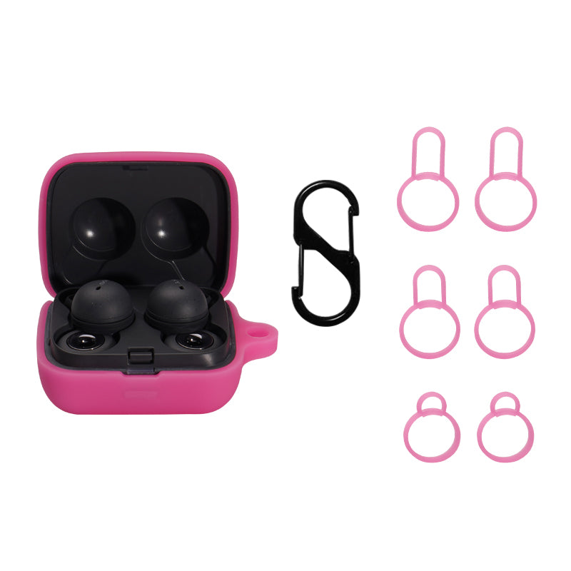 For Sony Linkbuds/WF-L900 Earphone Charging Case Silicone Protective Cover with 3 Sizes Ear Tips and Hanging Buckle