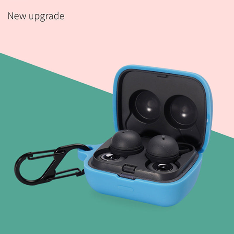 For Sony Linkbuds/WF-L900 Earphone Charging Case Silicone Protective Cover with 3 Sizes Ear Tips and Hanging Buckle