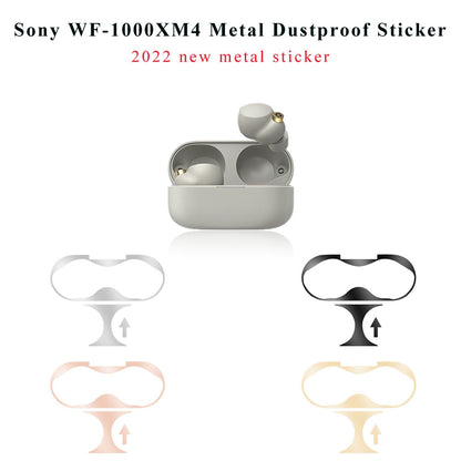 For Sony WF-1000XM4 Bluetooth Earphone Metal Dust-proof Guard Sticker Charging Case Cover