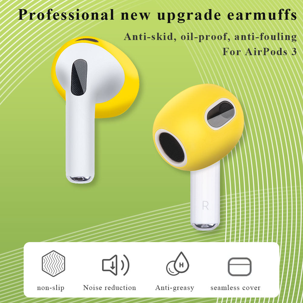 1 Pair Silicone Earphone Ear Caps for Apple AirPods 3, Bluetooth Earbuds Ear Tips Protective Covers