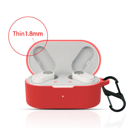 For OnePlus Buds N Bluetooth Earphone Silicone Cover Anti-scratch Case with Anti-lost Buckle