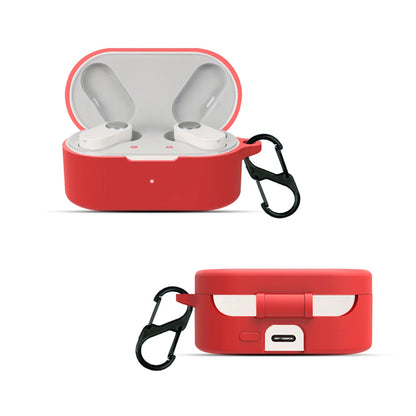 For OnePlus Buds N Bluetooth Earphone Silicone Cover Anti-scratch Case with Anti-lost Buckle