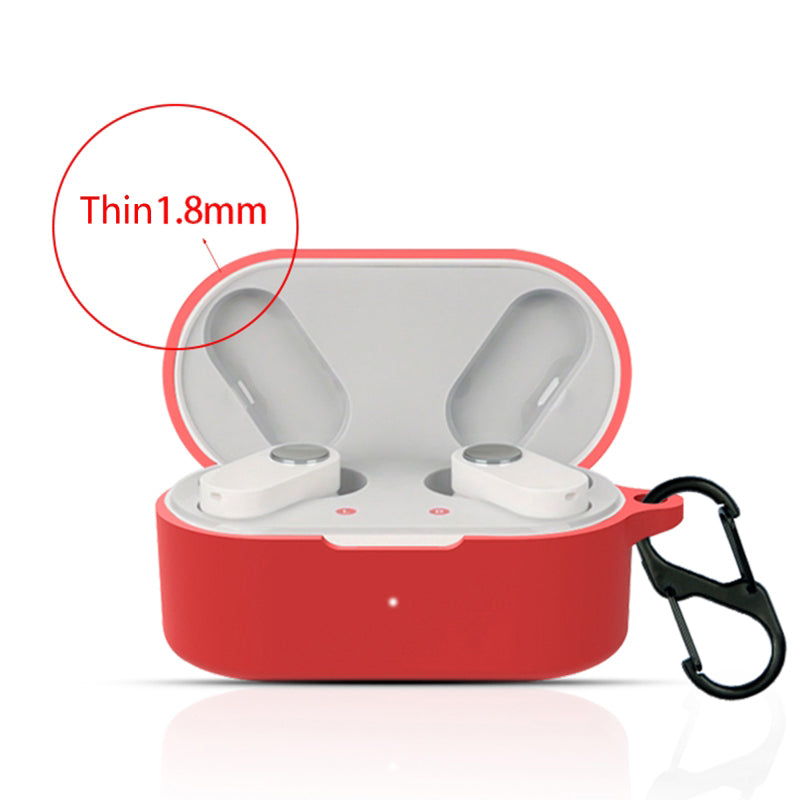 For OnePlus Buds N Bluetooth Earphone Silicone Cover Anti-scratch Case with Anti-lost Buckle