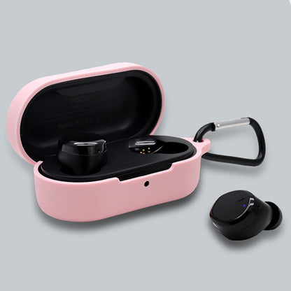 For TOZO T12 Bluetooth Earphone Silicone Case Anti-scratch Charging Box Protective Cover with Anti-loss Buckle