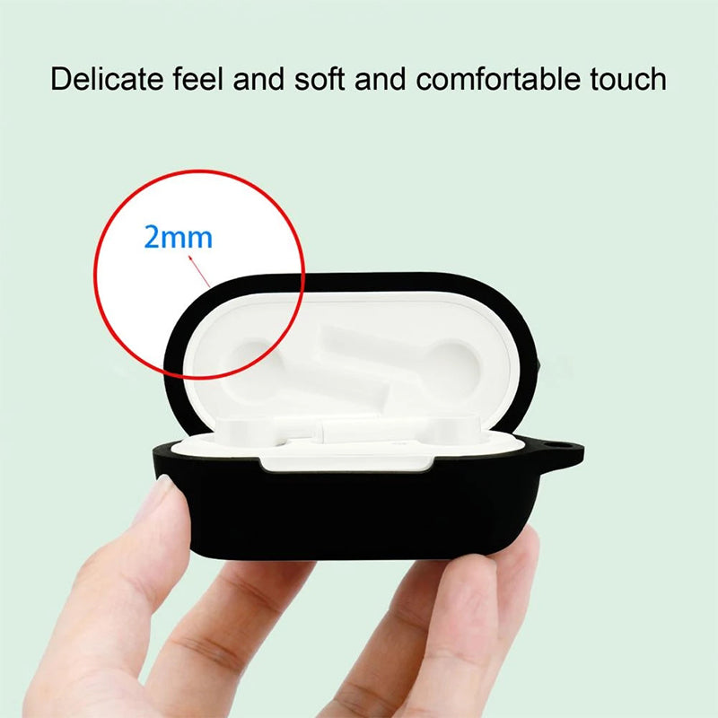 For OnePlus Buds Z2 Bluetooth Earphone Silicone Protective Case Drop-proof Cover with Anti-lost Buckle