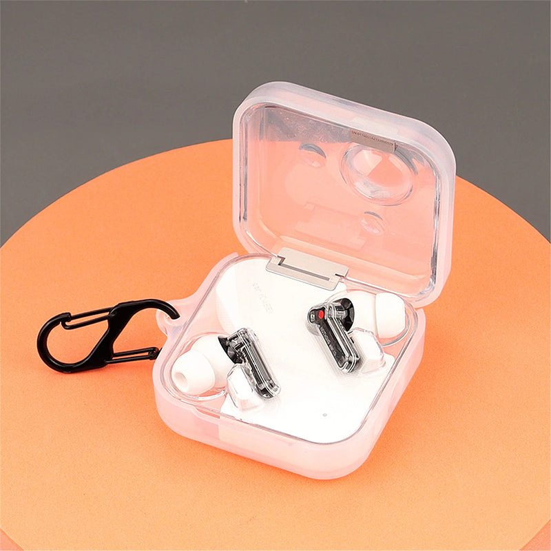 For Nothing Ear (1) Bluetooth Earphone Transparent Silicone Case Anti-scratch Protective Cover with Anti-lost Buckle