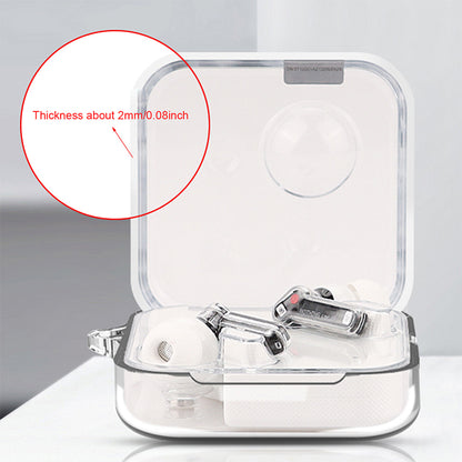 For Nothing Ear (1) Bluetooth Earphone Transparent Silicone Case Anti-scratch Protective Cover with Anti-lost Buckle