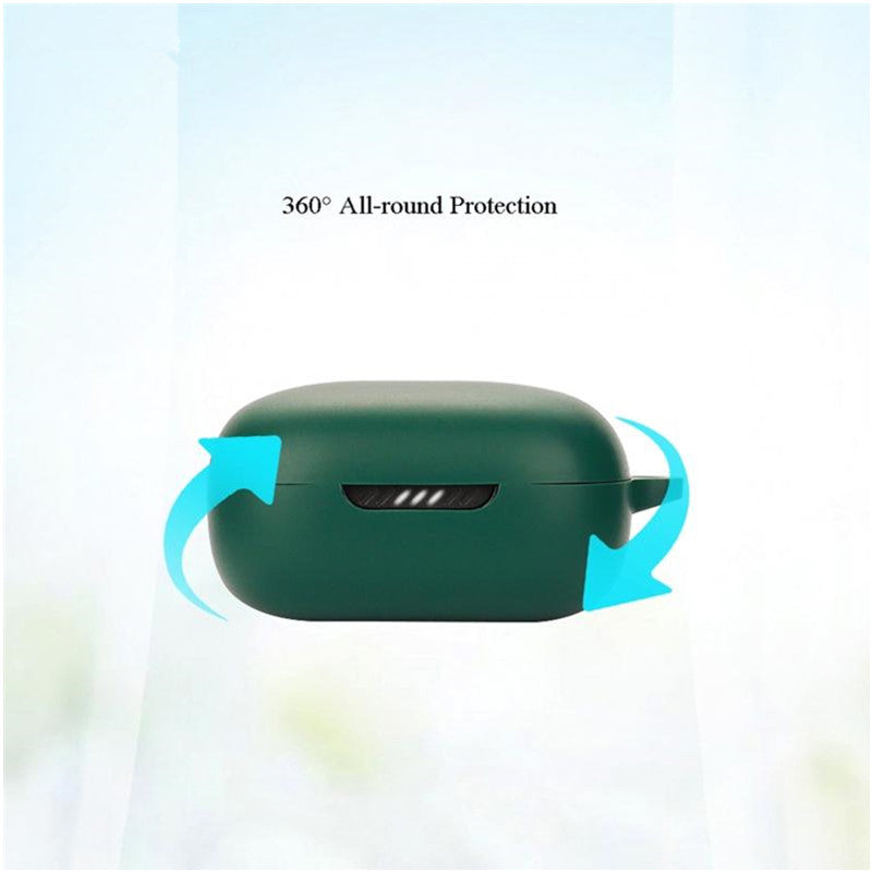 For JBL Live Pro 2 TWS / JBL Live Free 2 TWS Bluetooth Earbuds Silicone Case Cover Drop-Proof Soft Protector with Anti-Lost Buckle