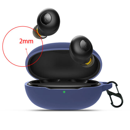 Scratch Resistant Case for Realme Buds Q Wireless Earbuds Protector with Anti-Lost Buckle Bluetooth Headset Silicone Cover