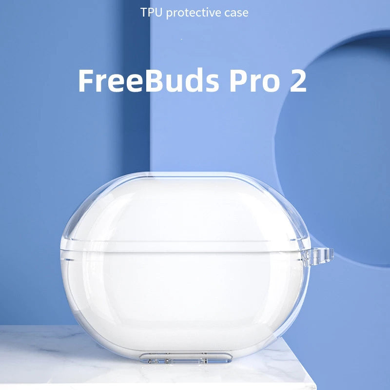 For Huawei FreeBuds Pro 2 Transparent Bluetooth Earphone TPU Case Anti-drop Protective Cover