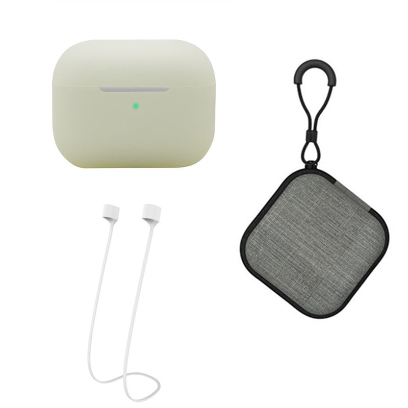 Silicone Case for Apple AirPods Pro 2, Earbuds Charging Case Anti-drop Cover with Storage Box and Earphone Magnetic Anti-lost Rope Strap