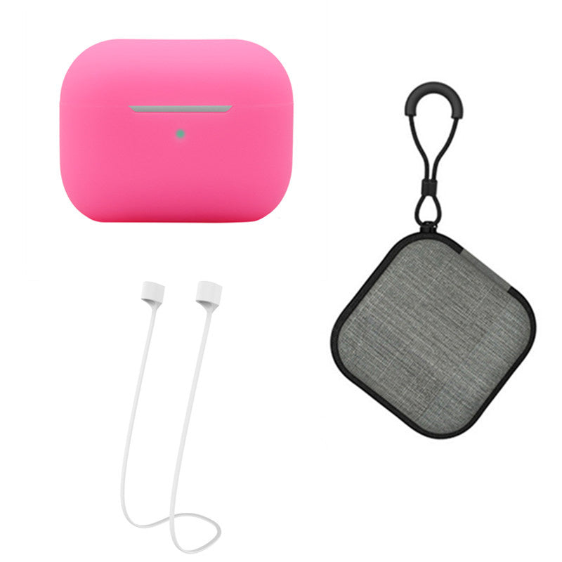 Silicone Case for Apple AirPods Pro 2, Earbuds Charging Case Anti-drop Cover with Storage Box and Earphone Magnetic Anti-lost Rope Strap