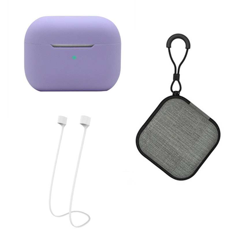 Silicone Case for Apple AirPods Pro 2, Earbuds Charging Case Anti-drop Cover with Storage Box and Earphone Magnetic Anti-lost Rope Strap