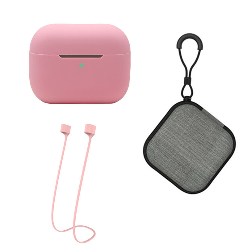 Silicone Case for Apple AirPods Pro 2, Earbuds Charging Case Anti-drop Cover with Storage Box and Earphone Magnetic Anti-lost Rope Strap