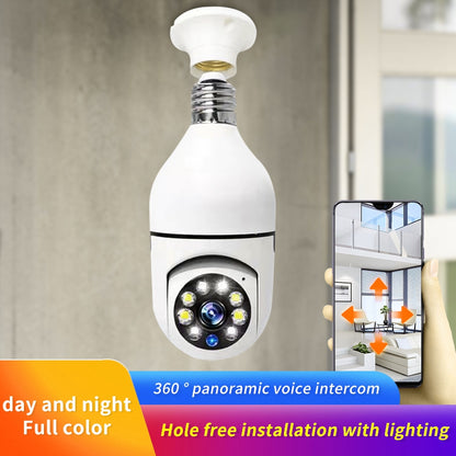 XY-3120S Bulb Shape IP Camera Wireless 2.4G / 4G WiFi Home Security Camera Two-Way Voice Call Webcam Support HD 360-Degree Panoramic Rotation