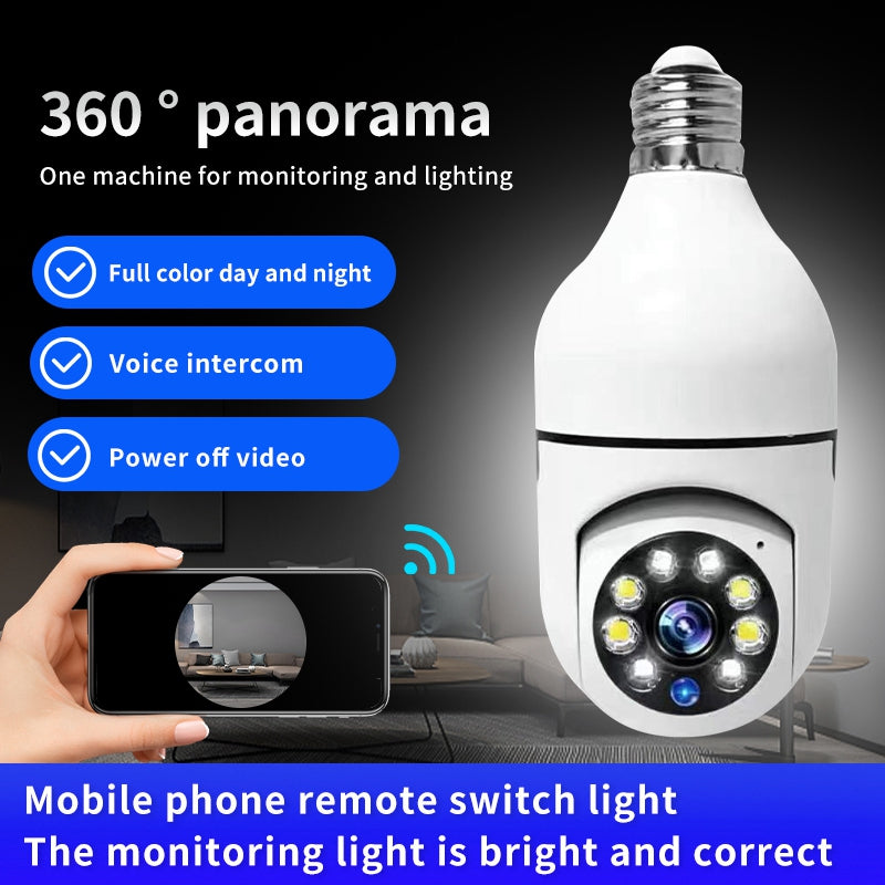 XY-3120S Bulb Shape IP Camera Wireless 2.4G / 4G WiFi Home Security Camera Two-Way Voice Call Webcam Support HD 360-Degree Panoramic Rotation