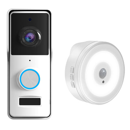 WF005-708BD Wireless Doorbell Camera 2.4G WiFi Door Bell with Motion Detector, Night Vision, 2-Way Audio, 128G TF Card Storage