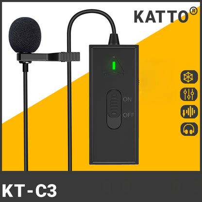 KATTO KT-C3 Noise Reduction 360&#176; Omni-directional Sound Pick-up Type-C Rechargeable Lapel Microphone