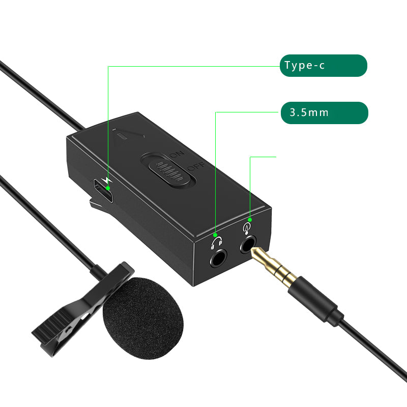 KATTO KT-C3 Noise Reduction 360&#176; Omni-directional Sound Pick-up Type-C Rechargeable Lapel Microphone