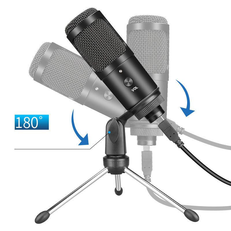 AK-50 USB Condenser Recording Microphone for Laptop Computer