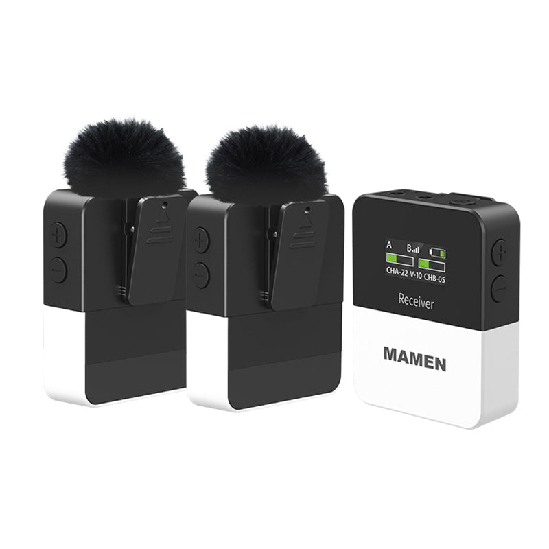 MAMEN KT-W1 Mini UHF Wireless Lavalier Microphone Noise Reduction Voice Recording Mic for DSLR Camera Phone Vlog Interview