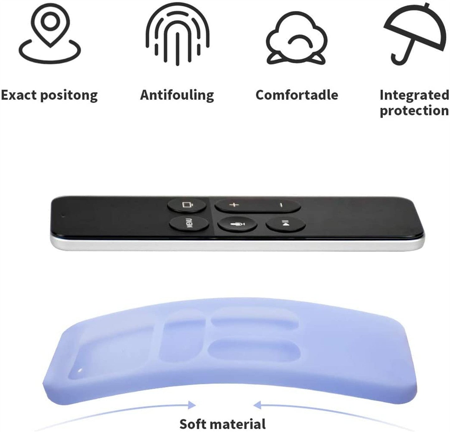 Y10 Soft Silicone Anti-drop Remote Controller Protective Case Cover for Apple TV 4K 4th/5th