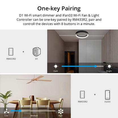 SONOFF RM433R2 Series 8-button Remote Control Lightweight Controller without Base/Battery