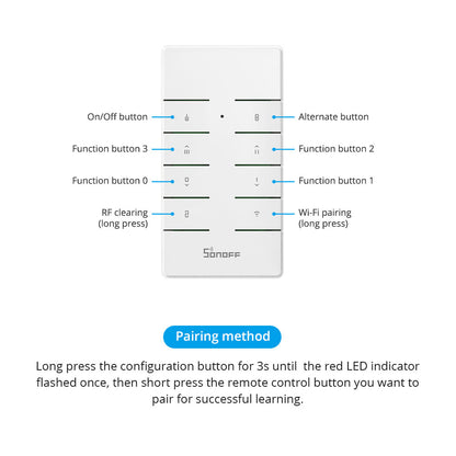 SONOFF RM433R2 Series 8-button Remote Control Lightweight Controller without Base/Battery