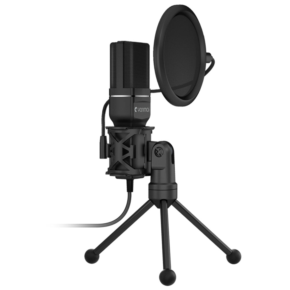 YANMAI SF-777 Desktop Condenser Microphone USB Wired Cardioid Mic with Tripod Stand for Singing Gaming Recording