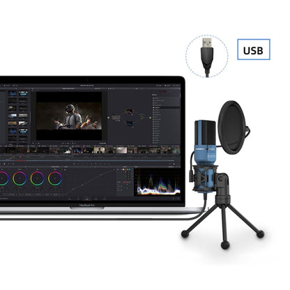 YANMAI SF-777 Desktop Condenser Microphone USB Wired Cardioid Mic with Tripod Stand for Singing Gaming Recording