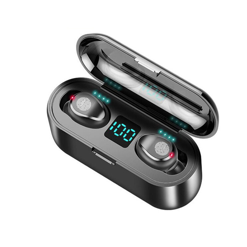 F9-2 TWS Bluetooth 5.0 Wireless Earphones Noise Reduction In-ear HiFi Stereo Headset Touch Control LED Display Headphone