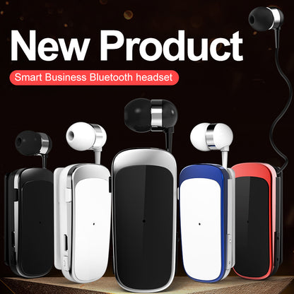 K52 Business Retractable Bluetooth 4.1 Wireless Headset Earphone Call Remind Vibration Earbuds