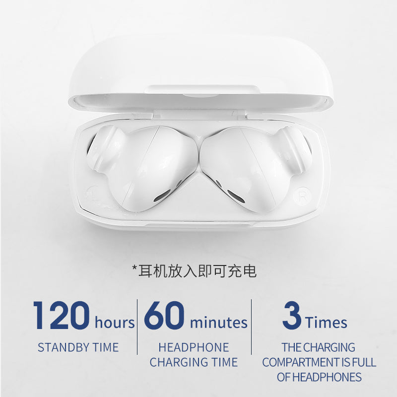 V12 Wireless Bluetooth Earphones Half In-Ear Earbuds Stereo Headset with Digital Display Charge Case