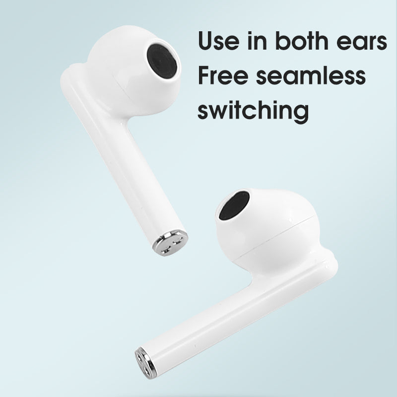 V12 Wireless Bluetooth Earphones Half In-Ear Earbuds Stereo Headset with Digital Display Charge Case