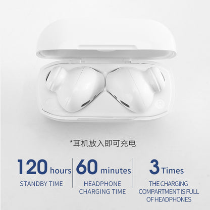 V12 Wireless Bluetooth Earphones Half In-Ear Earbuds Stereo Headset with Digital Display Charge Case