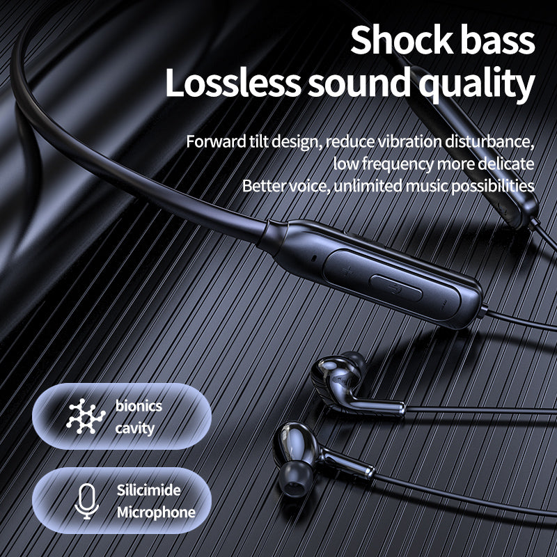 M60 8D Surround Sound Bluetooth 5.1 Wireless Earphone Neck Hanging Headphone Support TF Card