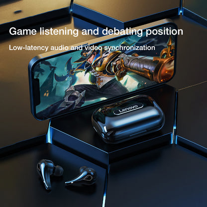 LENOVO LP3 Wireless Bluetooth 5.0 Earphones TWS Headsets Low Latency Stereo Bass Sound Gaming Earbuds with LED Display