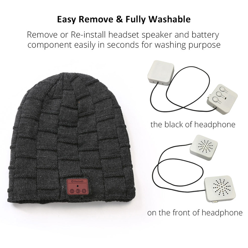 RG5 Bluetooth Beanie Hat Bluetooth Speaker Hat Adjustable Bluetooth Cap Wireless Smart Speakerphone Cap for Outdoor Sports