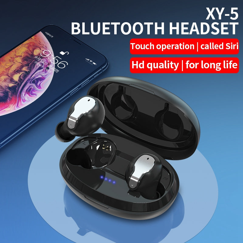 XY-5 TWS Bluetooth 5.0 Headphones with Touch Control Super Deep Bass Noise Canceling Wireless Earphones