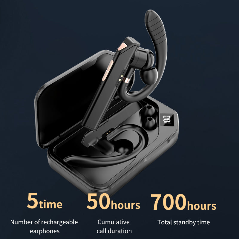 K3 TWS Qualcomm Chip Business ENC Noise Reduction Single Ear Wireless Bluetooth Earhook Headset Stereo Music Calling Earphone with Charging Case