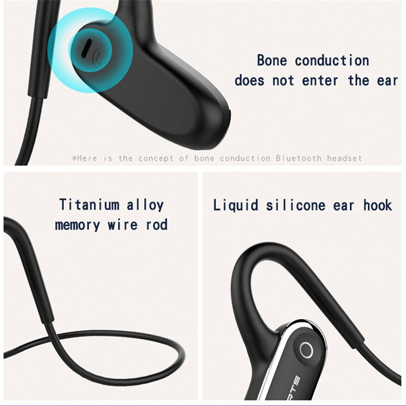 G68 Air Bone Conduction Wireless Bluetooth Headset IPX5 Waterproof Ear Hook Headphones Portable Lightweight Sports Earphones with Mic