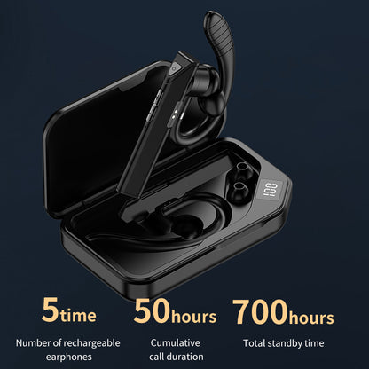 K3 Qualcomm Chip Business Single Ear Wireless Bluetooth Earhook Headset ENC Call Noise Reduction Earphone with Digital Display Charging Case